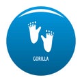 Gorilla step icon blue