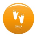 Gorilla step icon vector orange