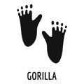 Gorilla step icon, simple style. Royalty Free Stock Photo