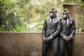 Gorilla in sunglasses. Alpha male, businessman. Background with copy space
