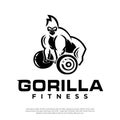 Masculine gorilla vector logo for sports companies