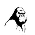 Gorilla Western. Gorilla Western simple black and white line art vector logo Royalty Free Stock Photo