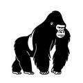 Gorilla Western. Gorilla Western simple black and white line art vector logo Royalty Free Stock Photo