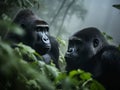 Gorillas in the Mist: A Tender Moment in the Rainforest