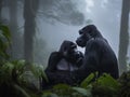 Gorillas in the Mist: A Tender Moment in the Rainforest