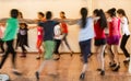 Goris, Armenia - June 16, 2017 - Motion blurred image of children practicing the dance Royalty Free Stock Photo