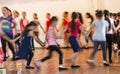 Goris, Armenia - June 16, 2017 - Motion blurred image of children practicing the dance Royalty Free Stock Photo