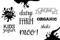 A large set of logos of the dairy industry