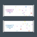 Gorizontal template vector, x-banner with abstract connect circle Royalty Free Stock Photo