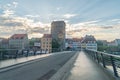 View on Zgorzelec-Gorlitz Old Town Bridge with Mill with WAZE Wizerunek Artystyczny Zjednoczonej Europy