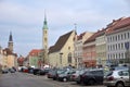 Gorlitz GÃÂ¶rlitz,  Germany, December 17, 2018: Two clock towers at market square Royalty Free Stock Photo