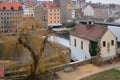 Gorlitz GÃÂ¶rlitz, Germany, Old Town Bridge AltstadtbrÃÂ¼ke and river Nissa overlooking Polish side, German st