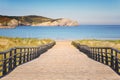 Gorliz boardwalk to the beach Royalty Free Stock Photo