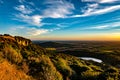 Gormire Lake and the Vale of York from Sutton Bank Royalty Free Stock Photo