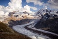 Gorner glacier and Gornergrat mountains in Switzerland