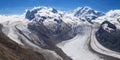 Gorner and Grenz Glaciers Royalty Free Stock Photo