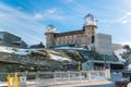 The Gornergrat Observatory and Matterhorn peak Royalty Free Stock Photo