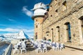 The Gornergrat Observatory and Matterhorn peak Royalty Free Stock Photo