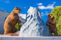 The sculpture bears. The village of Gornyy, Novosibirsk oblast,