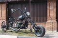 GORODETS, RUSSIA - APRIL 17, 2023: Homemade motorcycle in the style of legendary American motorcycles