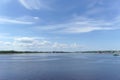 Gorodets,, Russia. - June 2.2016. View of the upper Gorodetsky gateways to the Volga River. Royalty Free Stock Photo