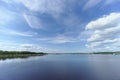 Gorodets,, Russia. - June 2.2016. View of the upper Gorodetsky gateways to the Volga River. Royalty Free Stock Photo