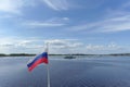 Gorodets, Russia. - June 2.2016. View of the upper Gorodetsky gateways to the Volga River. Royalty Free Stock Photo