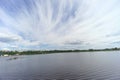 Gorodets,, Russia. - June 2.2016. View of the upper Gorodetsky gateways to the Volga River. Royalty Free Stock Photo