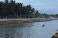 View of lomba balap perahu or traditional boat race. traditional boat race to celebrate independence day of Indonesia