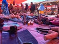 Gorontalo,indonesia - November 14, 2023 : Iron equipment handmade on display at traditional market