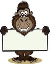 Gorrilla holding sign Royalty Free Stock Photo