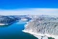 Gorski kotar, Lokvarsko lake and Risnjak mountain in Croatia in winter Royalty Free Stock Photo