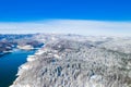 Gorski kotar, Lokvarsko lake and Risnjak mountain in Croatia in winter Royalty Free Stock Photo