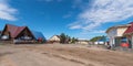 Goryachinsk, Buryatia / Russia - September 01, 2020: a place with store named Baikal, in the summer against a bright blue sky.