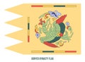 Goryeo Dynasty 918-1392 Flag Waving Vector Illustration on White Background. Phoenix Flag