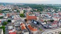 City center of Gorzow Wielkopolski. View at city from bird sight. City from drone Royalty Free Stock Photo