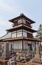 Gosangai Turret of Aizu-Wakamatsu Castle in Amida-ji Temple, Royalty Free Stock Photo