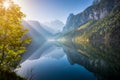 Gosau lake with Dachstein glacier in Summer, Upper Austria Royalty Free Stock Photo