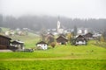 Gosau in mist, Alps, Austria. Royalty Free Stock Photo