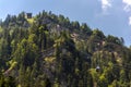 Gosaukammbahn cable car over Vorderer Gosausee lake under Donnerkogel Mountain in Gosau, Austria Royalty Free Stock Photo