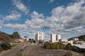 Gosford City Landscape with white Cumulonimbus cloud in blue sky. Australia