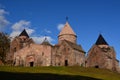 The Goshavank Monastery located on the green hill in village Gosh, next to Dilijan, Armenia