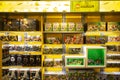 Goshen, NY - April 24 2021: Collection of toys made out of Lego bricks inside of the store. Minecraft related theme