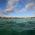 gosier seen from the sea, guadeloupe