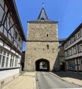 Goslar in Germany, the old town ancient gate to the city Royalty Free Stock Photo