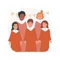 Gospel music class isolated cartoon vector illustration.