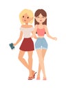 Gossip girls vector illustration. Royalty Free Stock Photo