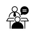 Black solid icon for Gossip, face to face and conversation Royalty Free Stock Photo