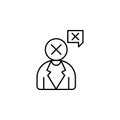 Gossip, no, stop icon. Element of concentration line icon