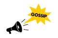 Gossip and rumor is spreaded by megaphone and loudspeaker Royalty Free Stock Photo